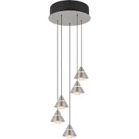 TRIO Design hanglamp Romeo 5-lichts nikkel