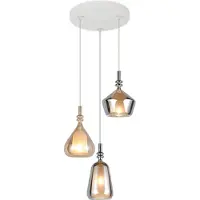TRIO Glazen hanglamp Aldea, dimbaar, crème / amber, Woon-/ Eetkamer, Glas, hanglamp