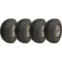 Parnells 15x6.00-6 grasmaaierwielen, 4-laags, bandtype P332, gemonteerd op velg, met 25 mm lagers (set van 4)
