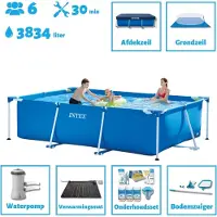 Intex Opzetzwembad - Rechthoekig - 300 x 200 x 75 cm - Blauw - Sterk materiaal - Inclusief Accessoires