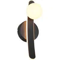 TRIO Wandlamp Napoli, dimbaar, zwart, Woon-/ Eetkamer, metaal, Modern, wandlamp