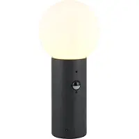 TRIO Sokkellamp Mures, antraciet, hoogte 40 cm, metaal, sensor Mures, zwart, Aluminium, Modern, Sokkellamp