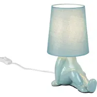 TRIO Tafellamp Huma, blauw, Woon-/ Eetkamer, Keramiek, Jong wonen, Tafellamp