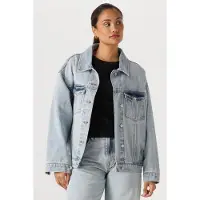 WITHBLACK Dames Jassen Wblmartha Denim Jacket - Lichtblauw - Maat XS