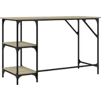 vidaXL Bureau 120x50x75 cm metaal en bewerkt hout sonoma eikenkleurig
