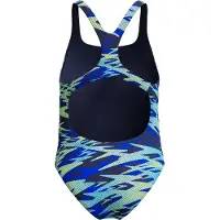Speedo Hyperboom Print Medalist Swimsuit Blauw 16 Years Meisje