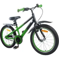 vidaXL Kinderfiets 18 Inch voor 5-7 jaar oud Groen Zwart