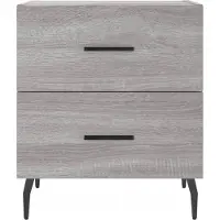 vidaXL Nachtkastje 40x35x47,5 cm bewerkt hout grijs sonoma eikenkleur