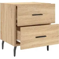 vidaXL Nachtkastjes 2 st 40x35x47,5 cm bewerkt hout sonoma eikenkleur