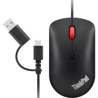 Lenovo ThinkPad Compact Muis Kabelgebonden Optisch Zwart 4 Toetsen 800 dpi, 1600 dpi, 2400 dpi