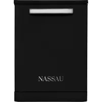 Nassau RVW6000ZWA – AUTODOOR - Label D - 43DB! - RVS sproeiarm - Retro Zwarte Vaatwasser – Handgreep - Vrijstaand – zwart - 5 jaar garantie -