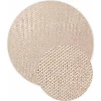 Elle Decoration Lyon rond wollen vloerkleed Beans Naturel/Beige - Rond 200 Ø - (L)