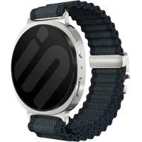 Strap-it Outdoor nylon bandje met P-buckle - horlogebandje geschikt voor Samsung Galaxy Watch 8 40mm / 8 44mm / 8 Classic 46mm - zwart/zilver