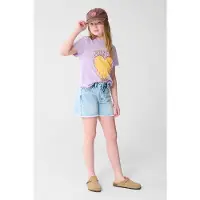 Shoeby T-shirt lila Paars Meisjes Katoen Ronde hals Printopdruk - maat 110/116