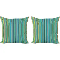 Abakuhaus Abstracte Kussenhoezenset (2 stuks), Retro Dunne Strepen, 40 cm, Multicolor