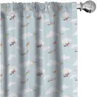Abakuhaus Vliegtuiggordijnen – 2x75x175 cm – Babyblauw/Multicolor
