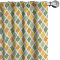 Abakuhaus Geometrische gordijnen – 2-delige set 75x225 cm, microvezel, half verduisterend, crèmegroen