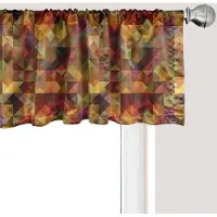 Abakuhaus Kleurrijk raamvalletje, gordijnvalletje voor keuken en slaapkamer met tunnelzoom, 137 cm x 45 cm, bruin en goudgeel