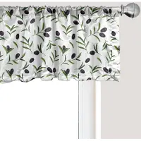 Abakuhaus Olijfgroene raamvalance, gordijnvalance voor keuken en slaapkamer met tunnelzoom, 137 cm x 45 cm, meerkleurig