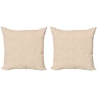 Abakuhaus Beige Kussenhoes Set – 2x45x45 cm – Dubbelzijdig bedrukt