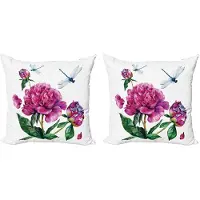 Abakuhaus Bloemenkussenhoezen Set – 2×40×40 cm – Dubbelzijdig – Multicolor