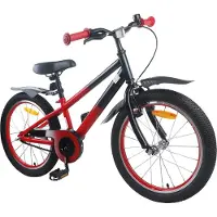 vidaXL Kinderfiets 18 Inch voor 5-7 jaar oud Rood Zwart