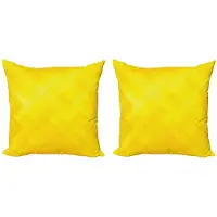 Abakuhaus Kussenhoes Set 2x50x50 – Geometrisch Diamant – Dubbelzijdig bedrukt – Geel Marigold