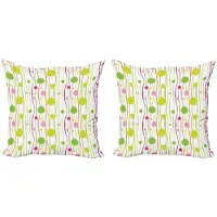 Abakuhaus Kussenhoes – 2x 45x45 cm – Doodle Stripes Dots – microvezel