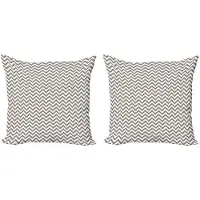 Abakuhaus Winkel Kussenhoes – Set van 2x50x50 cm – Geometrisch patroon – Warm taupe/wit