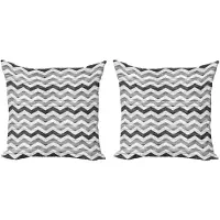 Abakuhaus Grijze Kussenhoezen Set 2x50x50 cm – Dubbelzijdig bedrukt – Microvezel