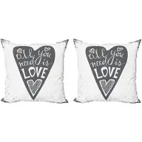 Abakuhaus Kussenhoezen Set – 2x 60x60 cm – Dubbelzijdig bedrukt – Grijs & Wit