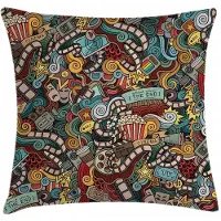 Abakuhaus Gekritzel-kussenhoes – Decoratieve kussenhoes – 60x60 cm – Dubbelzijdig bedrukt – met rits – Rubin Teal