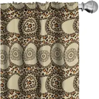 Abakuhaus Sambia – Gordijnen 2-delige set 75x225 cm – microvezel, donkerbruin crème oranje