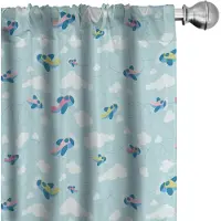 Abakuhaus Voorhangen – Vliegtuig Cartoon Wolken – 2x75x225 cm