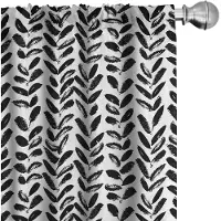 Abakuhaus zwart-wit gordijnset – 2x75x225 cm – microvezel, halfdonker