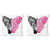 Abakuhaus Roze Zebra Kussenhoezen – 2x50x50 cm – Mikrofaser