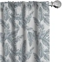Abakuhaus Tropische Gordijnen – Bananenpalmbladeren – 2x75x175 cm – schieferblauw/lichtgrijs