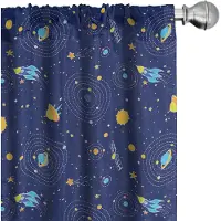 Abakuhaus Platz gordijnen – Galaxy Sterren – 2x75x245 cm – Oranje Blauw