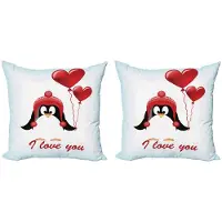 Abakuhaus Valentijns Kussenhoes – 2x40x40 cm – Dubbelzijdig bedrukt – Rood