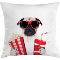 Abakuhaus Mops-kussenhoes – 40x40 cm – Bedrukt aan beide zijden, rits