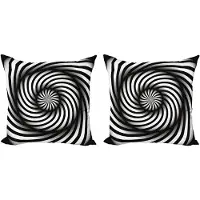 Abakuhaus Spiers kussensloopset (2 stuks), zwart-wit swirl, 50 cm, zwart-wit