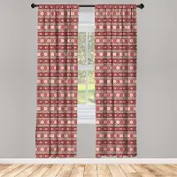 Abakuhaus Noordisch Voorhangset – 2x75x175 cm – Microfaser, halfverduisterend, donker Coral Blush