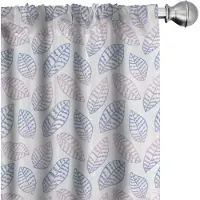 Abakuhaus – Gordijnen met bladeren – 2x75x245 cm – microvezel – Babyroze en blauw