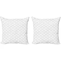 Abakuhaus Kussenhoes Set 2x 40x40 cm – Dubbelzijdig bedrukt – Wit/Grijs
