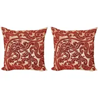 Abakuhaus Antieke kussenhoes-set – 2x45x45 cm – robijn
