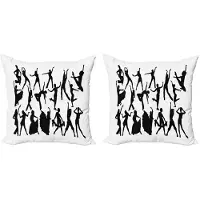 Abakuhaus Kussenhoezen Set – Zwart & Wit, 45x45 cm – Dubbelzijdig bedrukt, Rits