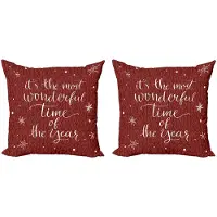 Abakuhaus Spreekwoord Kussenhoezen Set – 2x40x40 cm – Rood/Wit