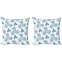 Abakuhaus Kussenhoes Set – 2x 45x45 cm – Dubbelzijdig bedrukt – Blauw/Wit