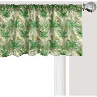Abakuhaus Exotische raamvalance, gordijnvalance voor keuken en slaapkamer met tunnelzoom, 137 cm x 45 cm, crème en veelkleurig