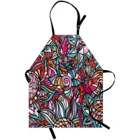 Abakuhaus Stedelijke graffiti kookschort, Abstracte graffiti met schaduwachtig bloemendesign – kunstig overlappende bloemen; machinewasbaar, geen vervaging, veelkleurig